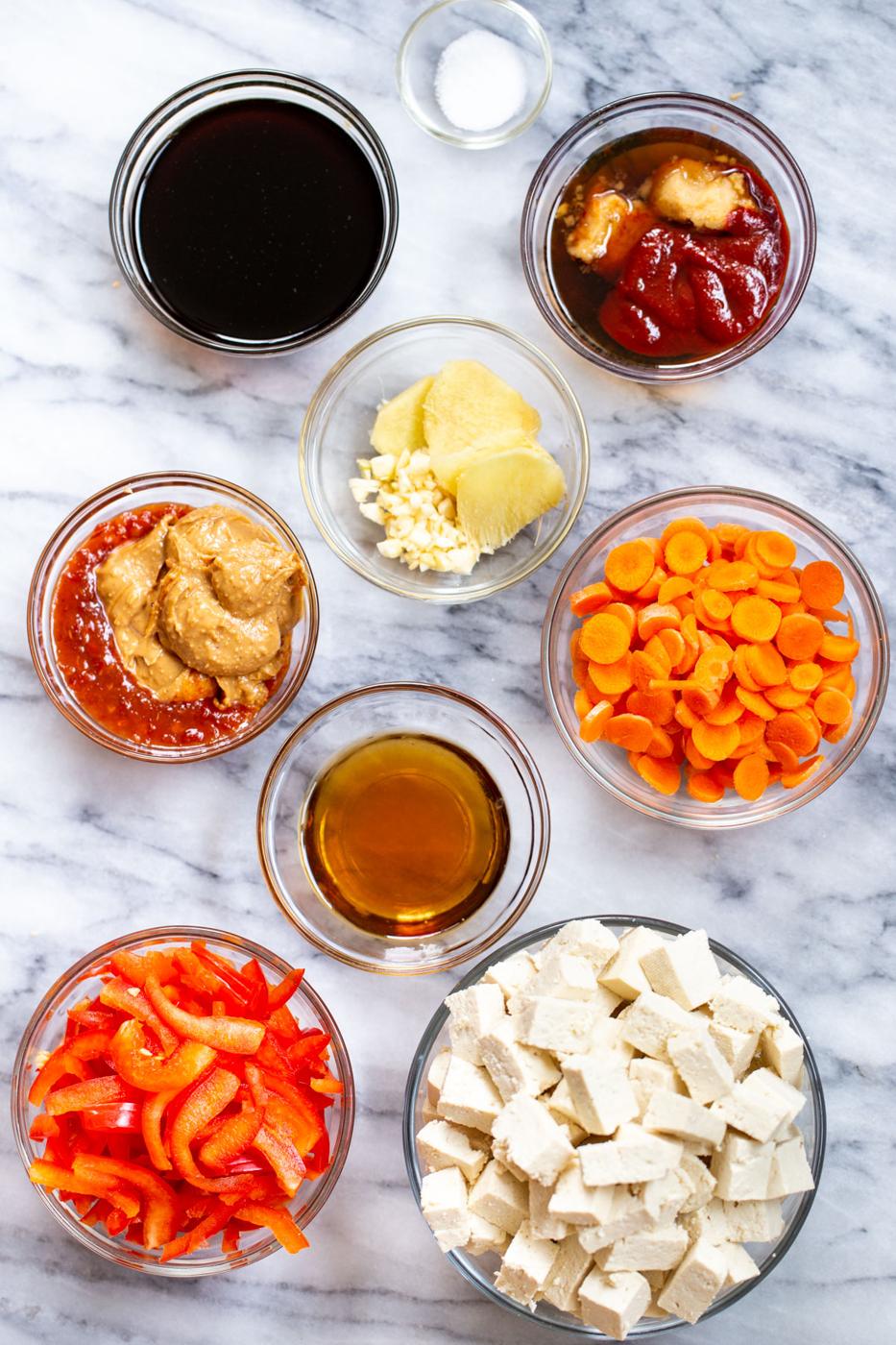 ingredients needed for making gochujang tofu