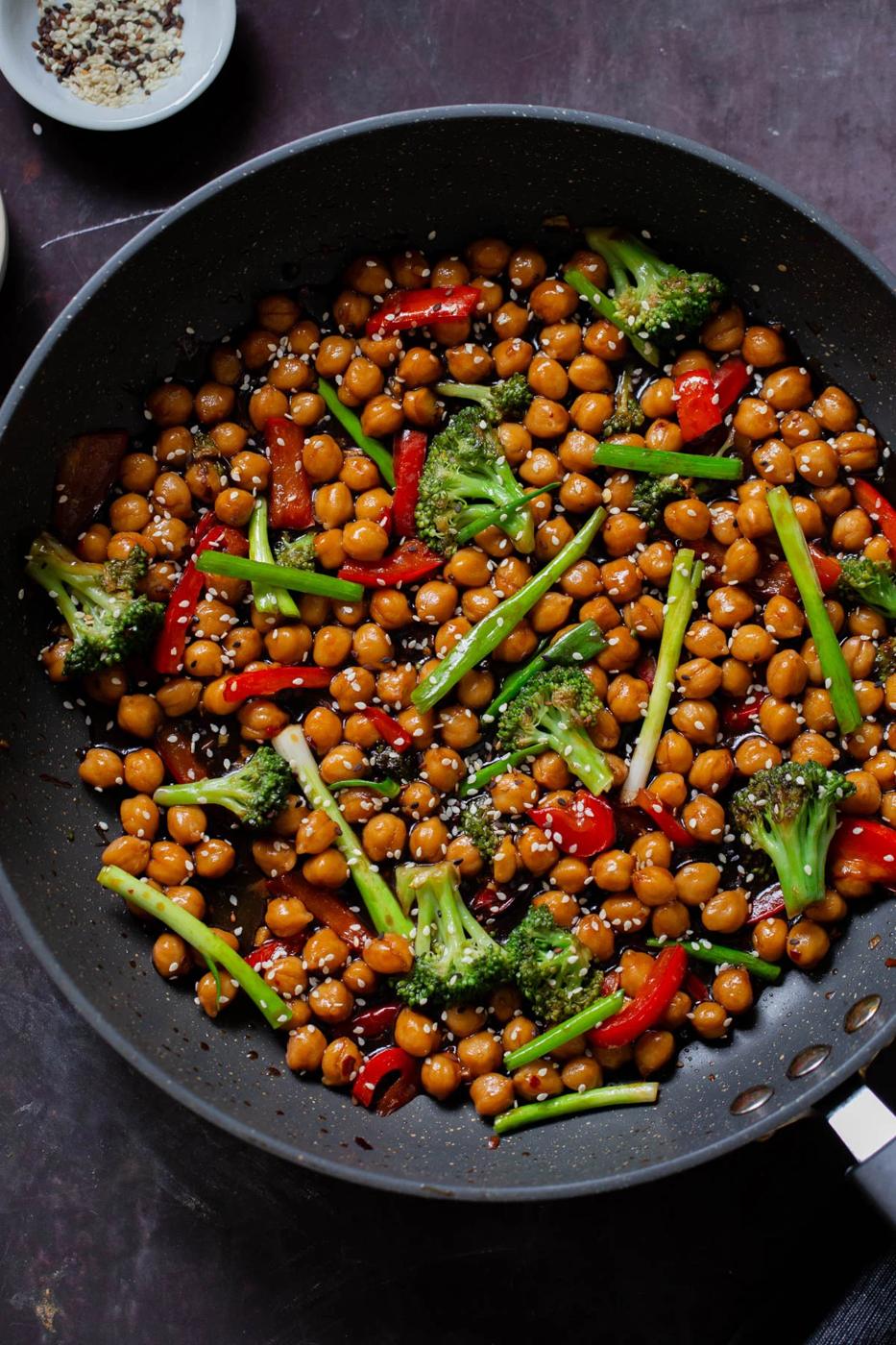 Mongolian Chickpeas (one pot, gluten-free, nut-free)