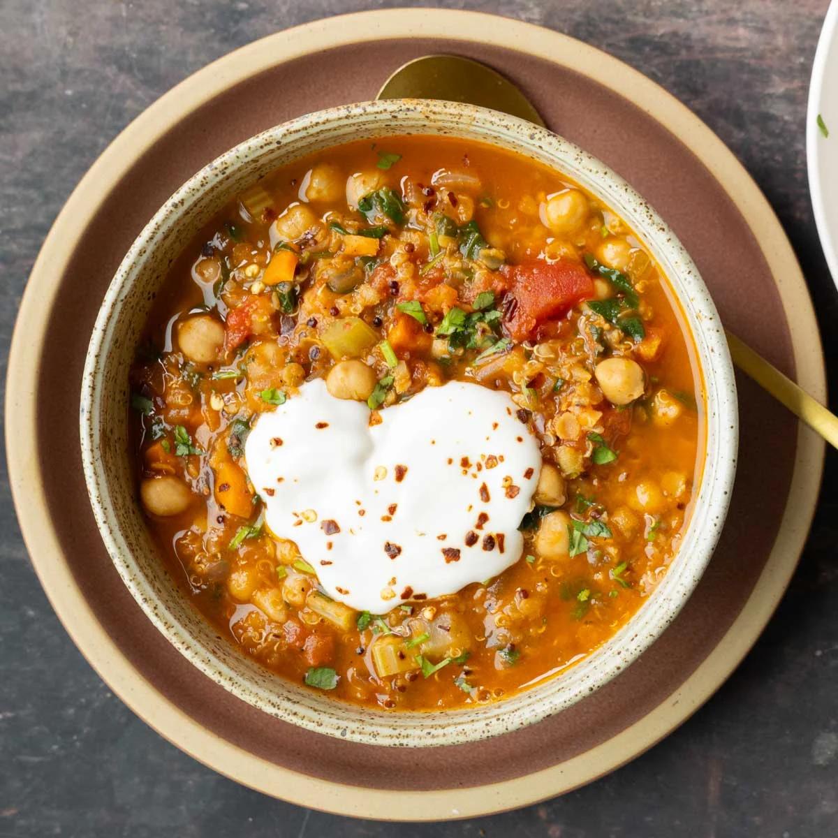 Moroccan Harira with Chickpeas and Lentils