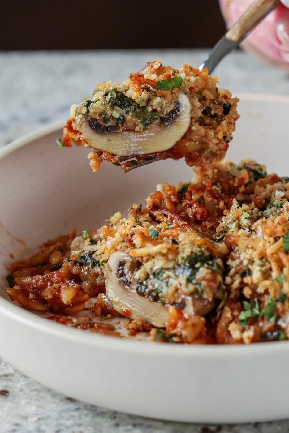 Mushroom Parmesan Pasta Bake (1-pan, nut-free, with soy-free and gluten-free options)