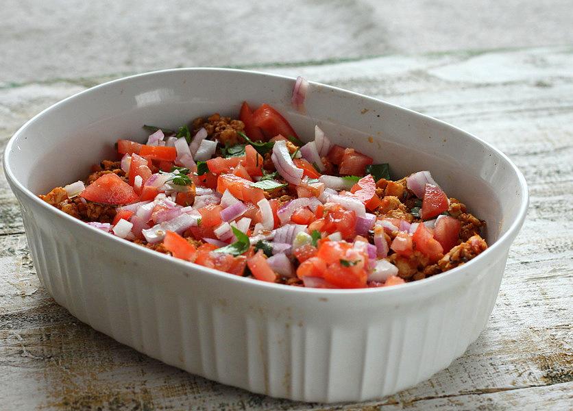 Nacho Mac and Cheese Casserole with Taco Tempeh meat | VeganRicha.com #vegan #nacho #mac