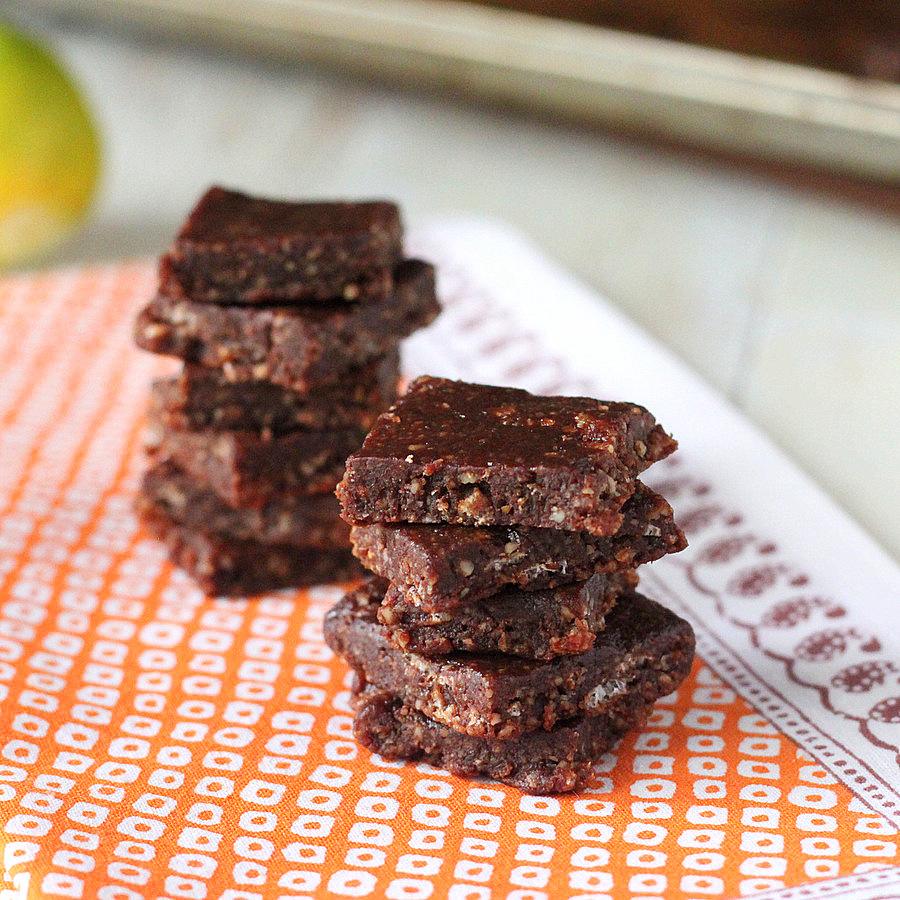 No Bake Chocolate Almond Zesty snack bars, 2 ways. vegan glutenfree