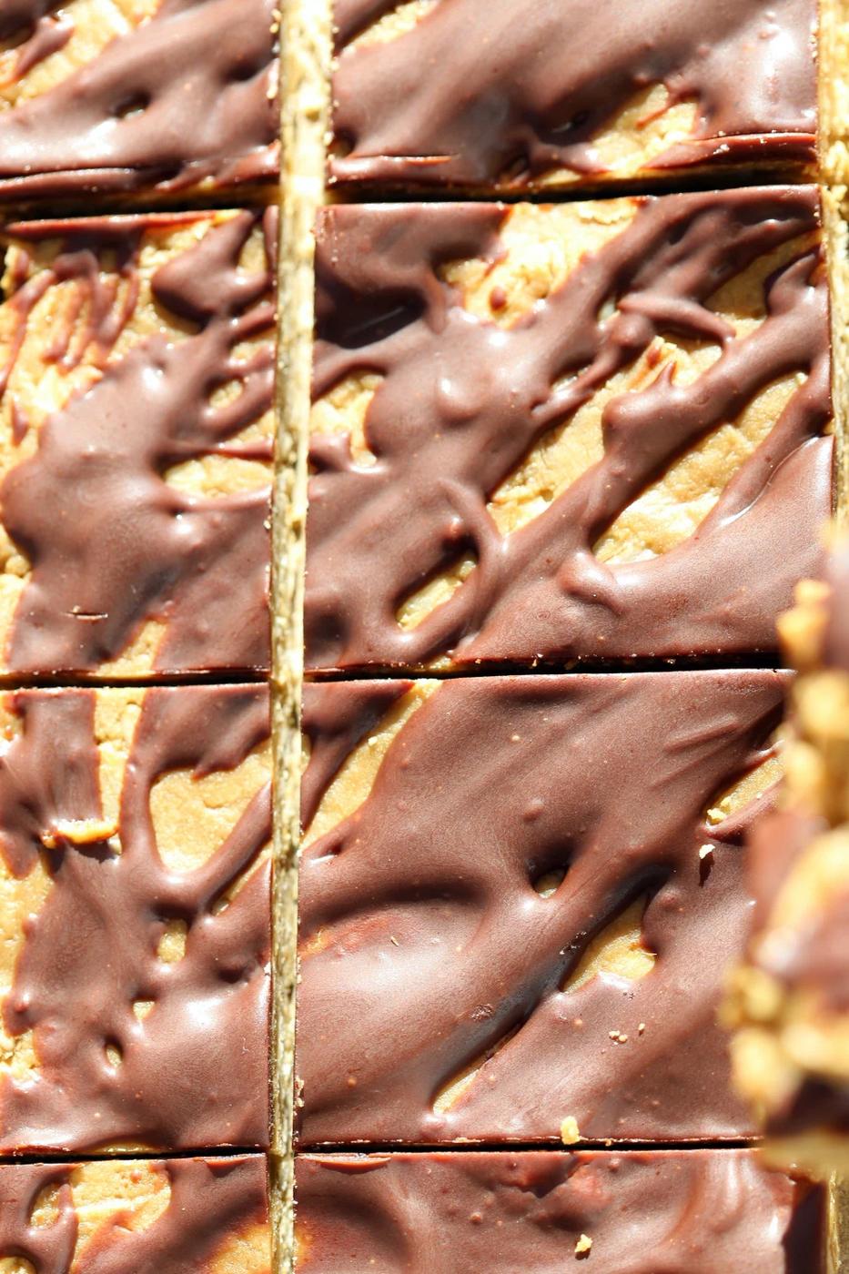 No Bake Sunbutter Granola Bars , sliced and ready to eat