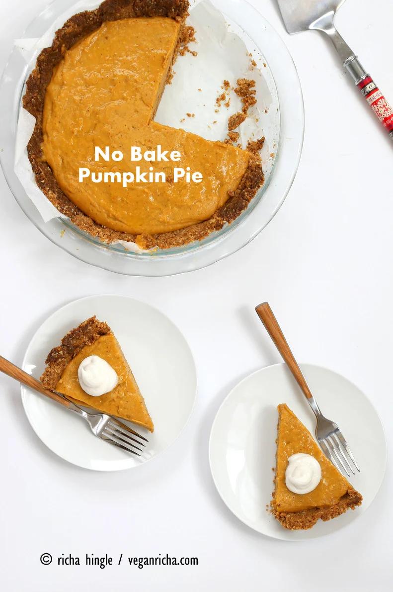 No Bake Vegan Pumpkin Pie | Pitzn