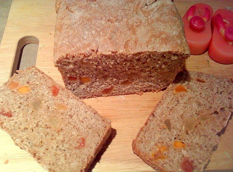 Oat Wheat Bread with candied Papaya, Mango and Pineapple!