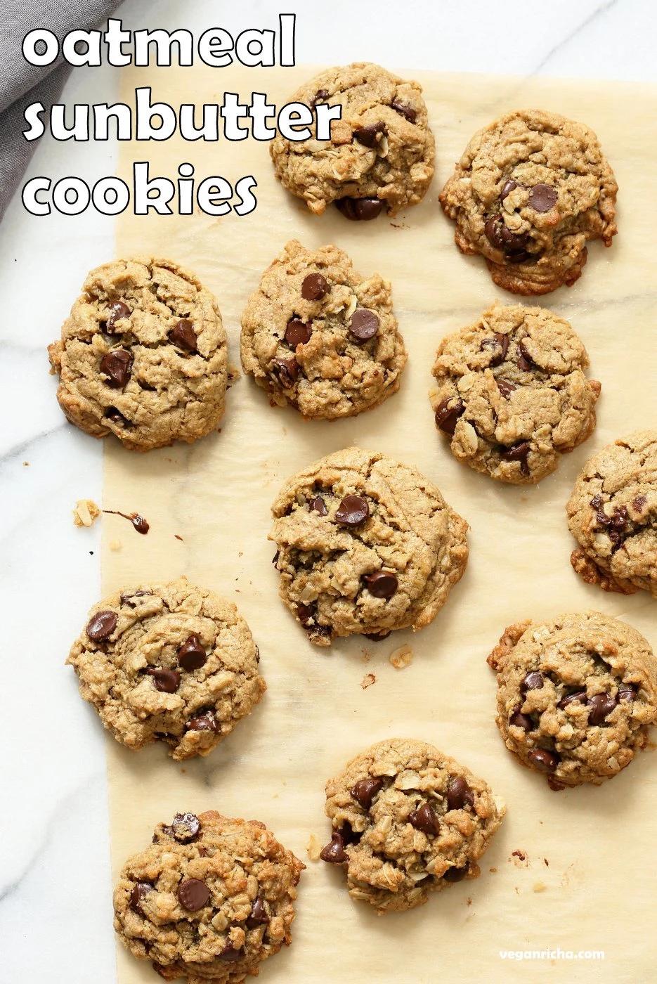 Oatmeal Chocolate Chip Sunbutter Cookies. 1 Bowl