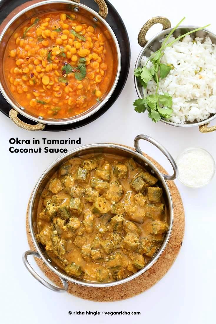Okra Kuzhambu – Okra in Tamarind Coconut Sauce