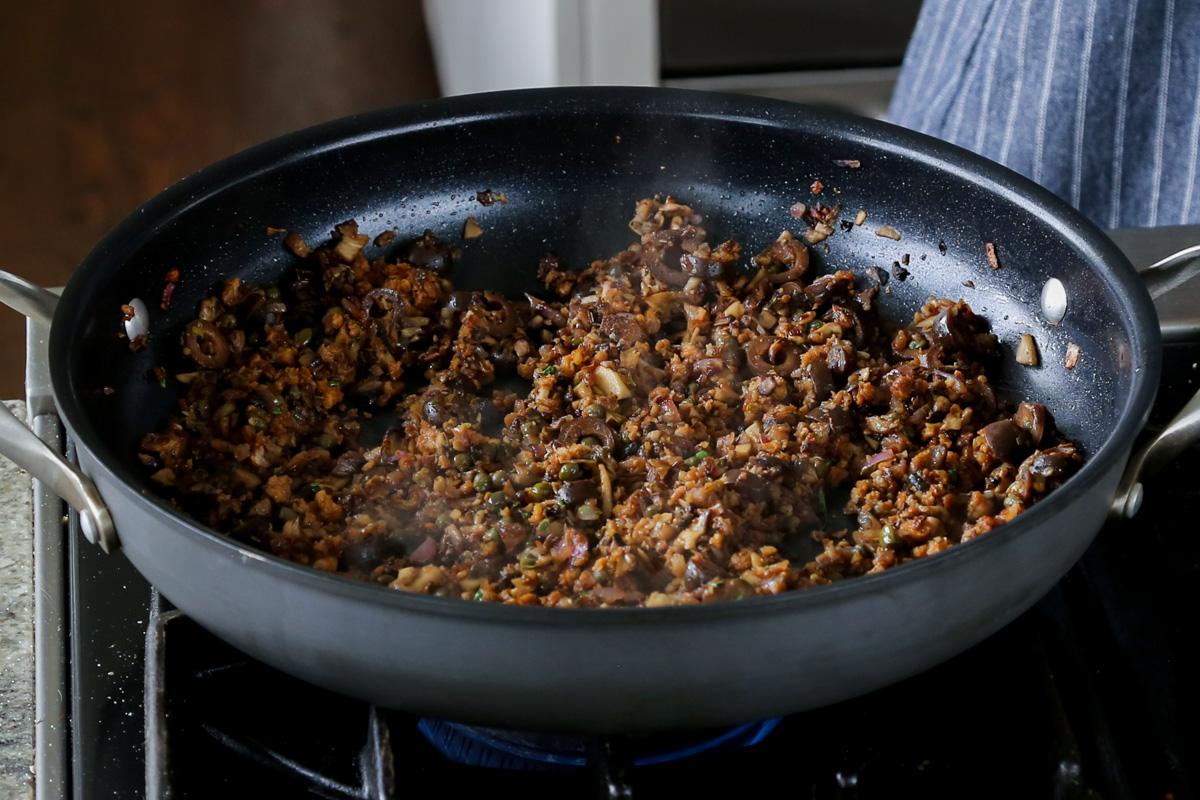 veggie mixture after mixing