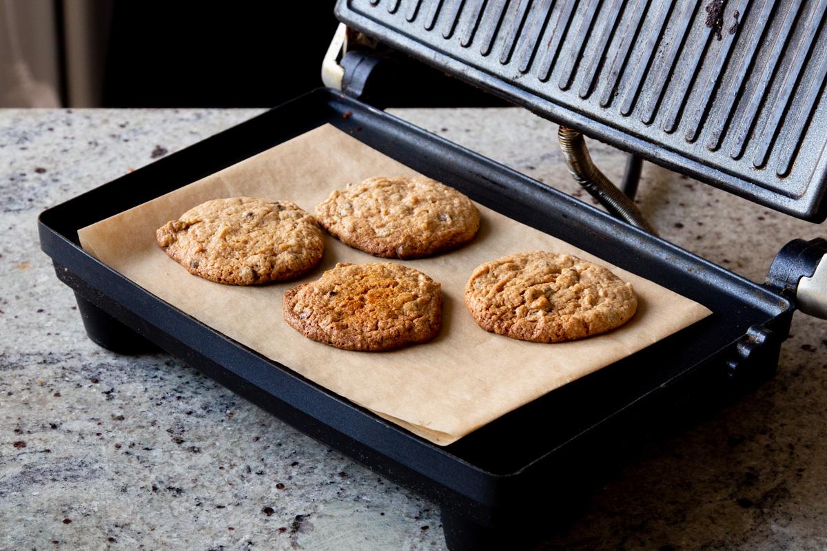 finished cookies on the panini press