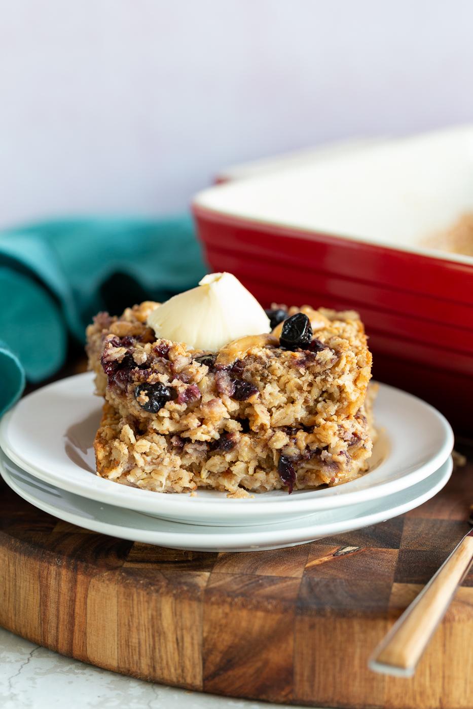 Peanut Butter And Jelly Baked Oatmeal