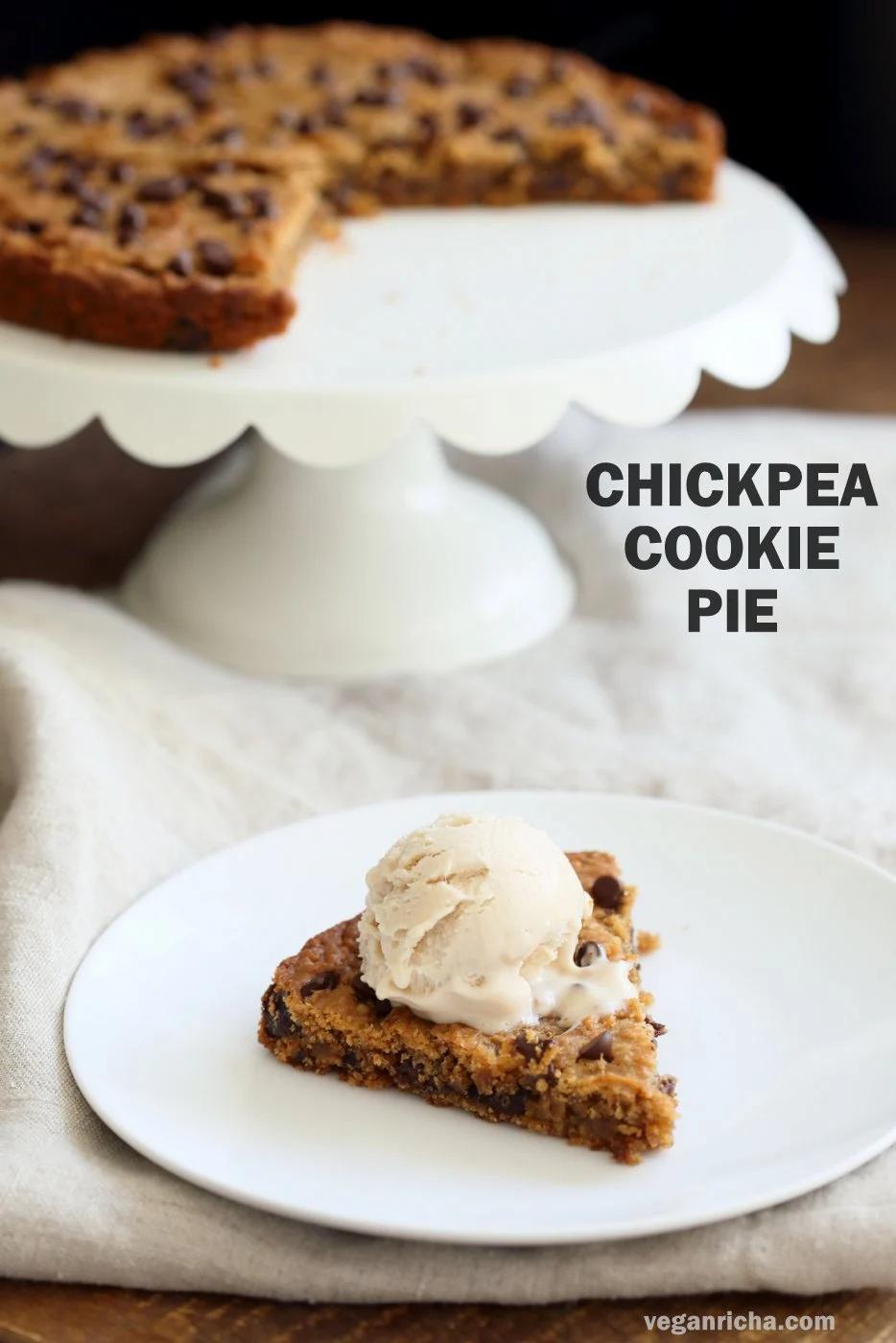 Peanut Butter Chickpea Cookie Pie