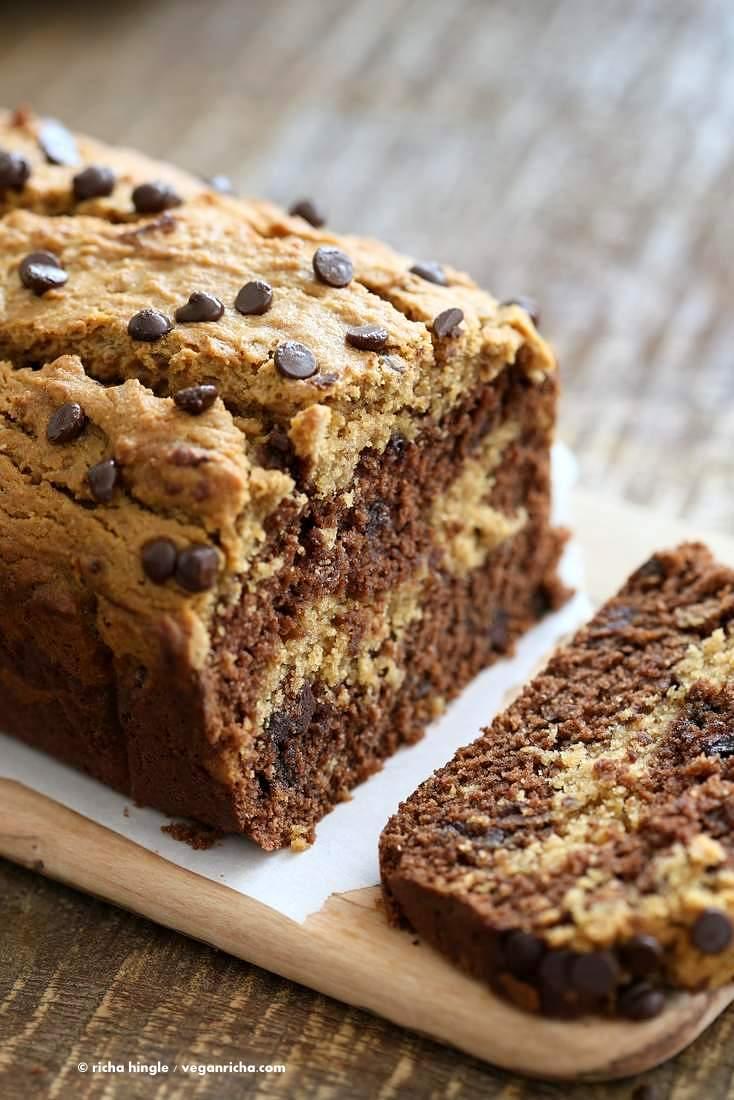 Peanut Butter Chocolate Marble Cake | Pitzn #vegan #peanutbutter #chocolate #cake #recipe