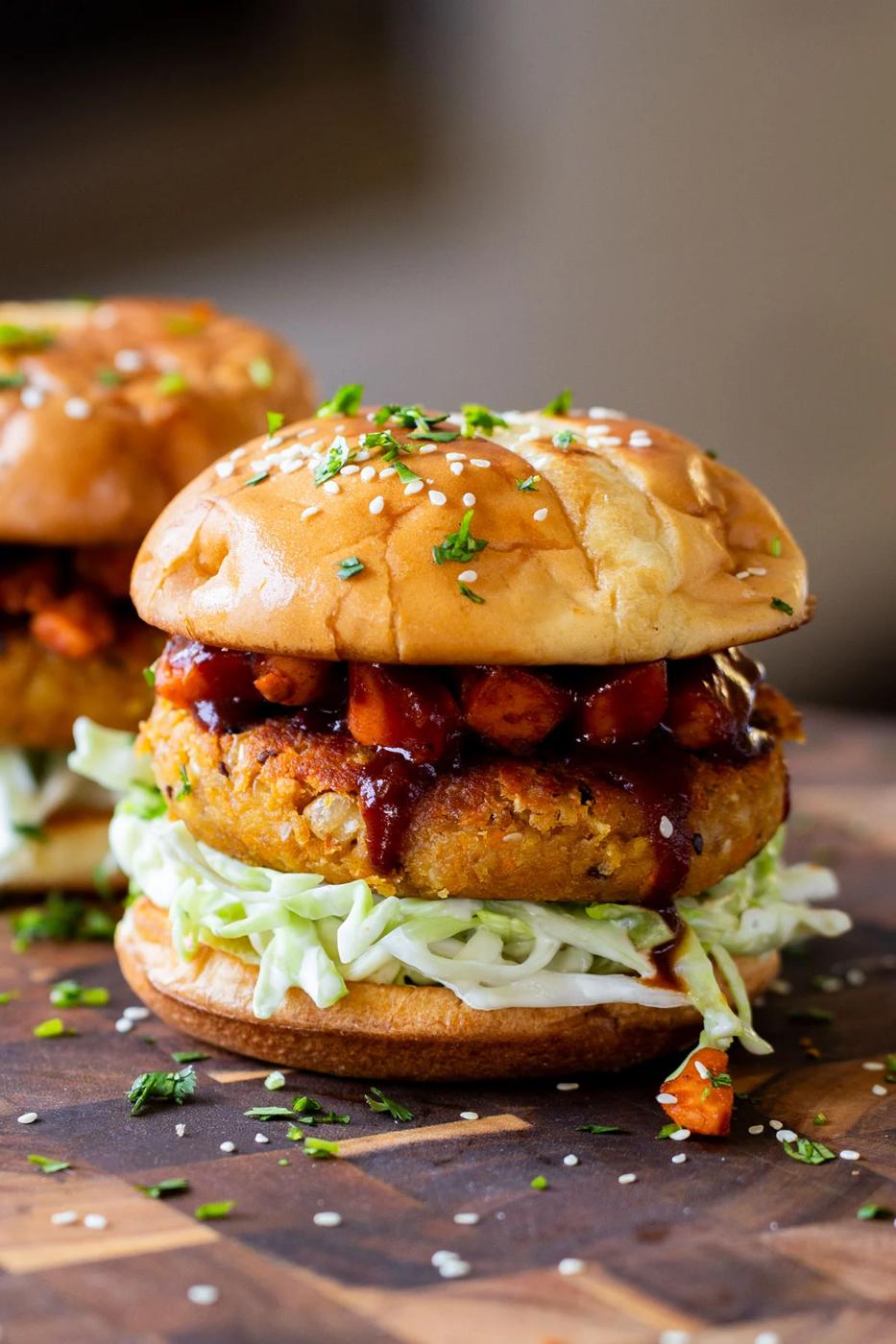 Peanut Carrot White Bean Burgers