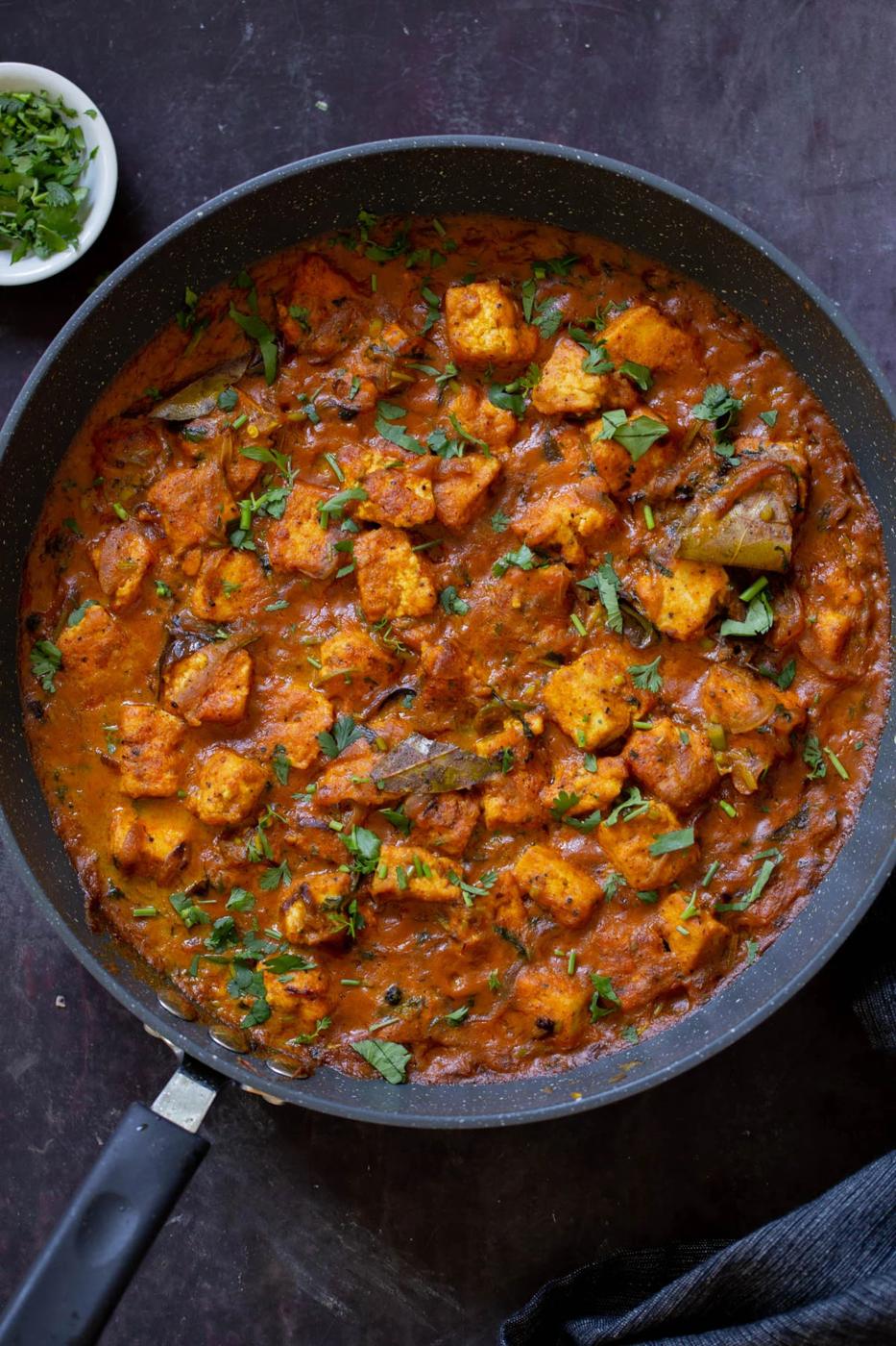Pepper Fry with Tofu (South Indian onion black pepper curry)