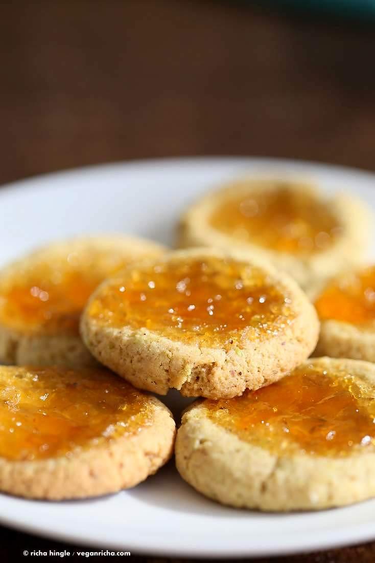 Pistachio Apricot Thumbprint Cookies | Pitzn