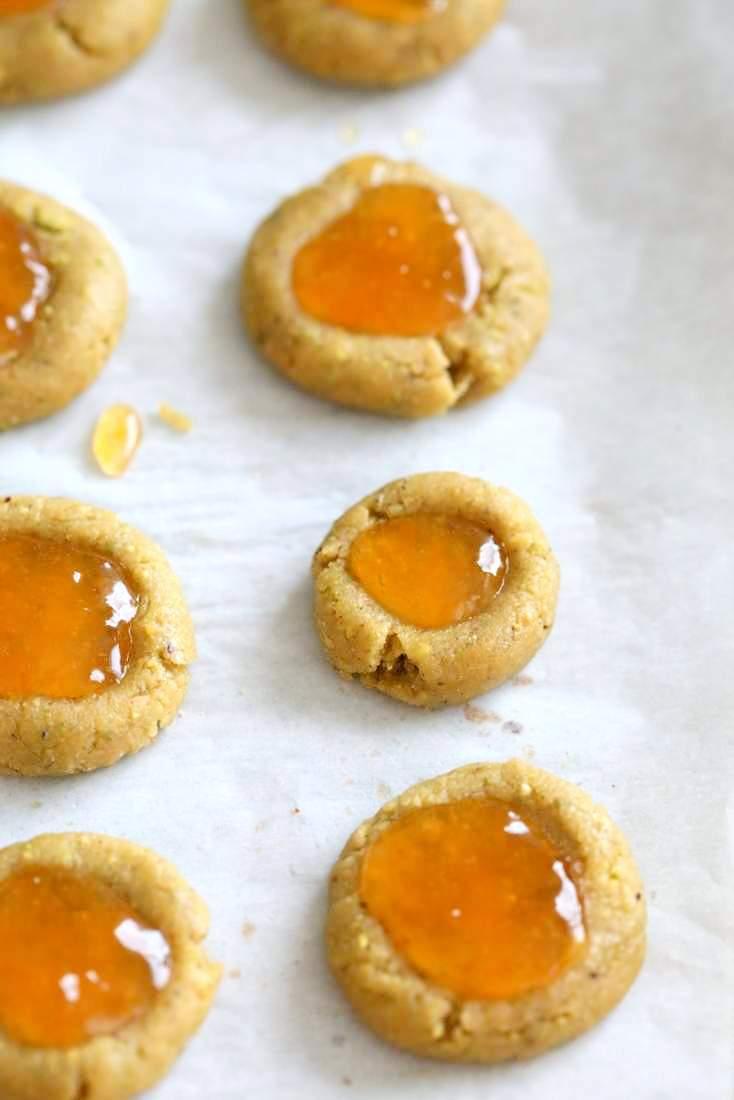 Pistachio Apricot Thumbprint Cookies | Pitzn
