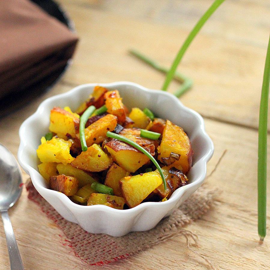 Potato Leek Subzi with fennel and mustard seeds. vegan glutenfree.