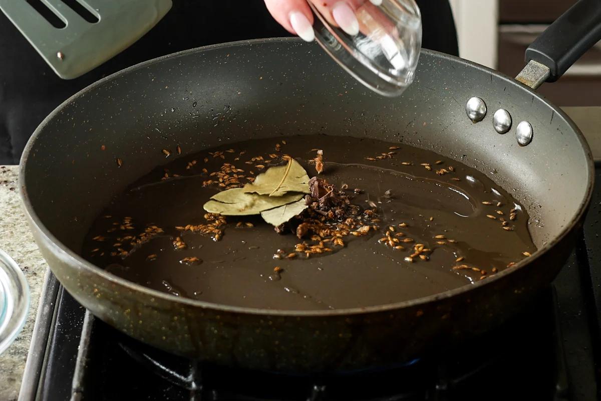 adding the other whole spices