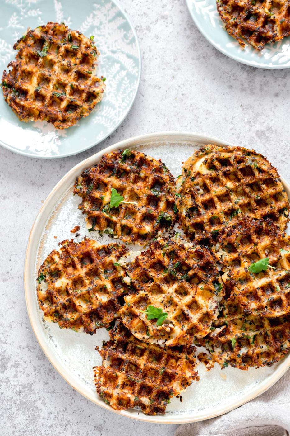Potato Quinoa Waffles ( Aloo Tikki Waffles)
