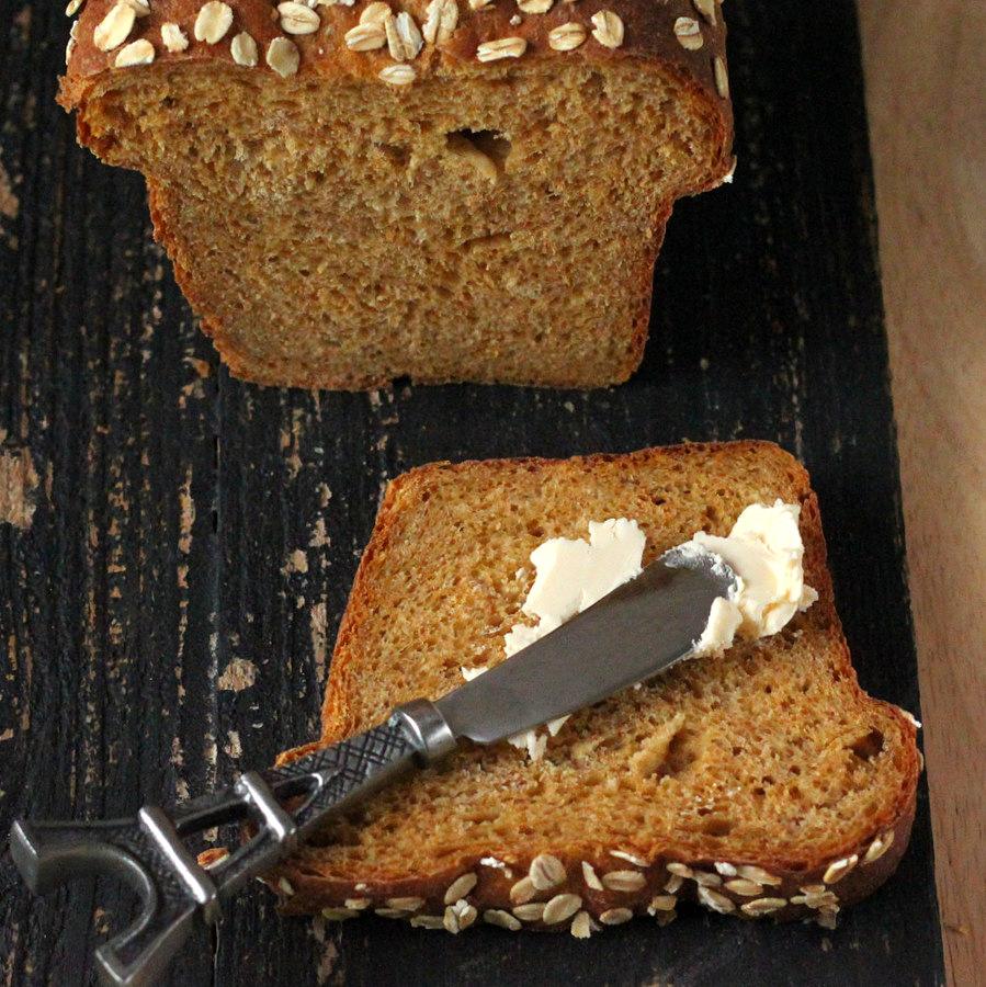 Pumpkin Wheat Bread Loaf. Vegan Recipe