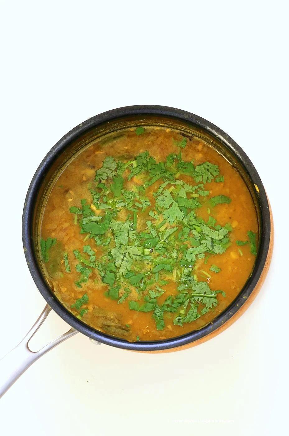 Punjabi Dal Fry Recipe. Easy Dal Fry with whole spices and garam masala. Lentil Dhal. Or use split peas. Vegan Gluten-free Soy-free Indian Recipe. | VeganRicha.com