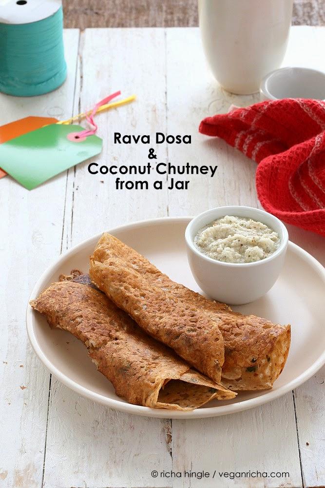 Rava Dosa Crepe & Coconut Chutney Mix in a Jar. Vegan Recipe