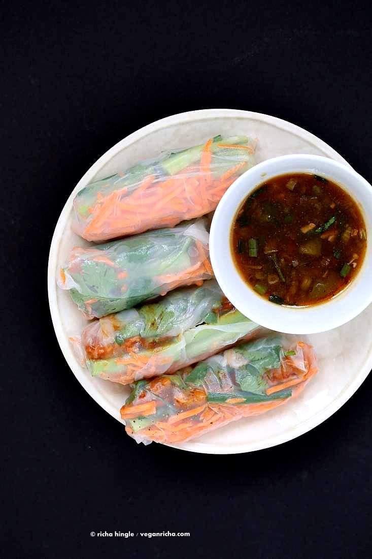 Red Curry Tempeh Summer Rolls | Pitzn