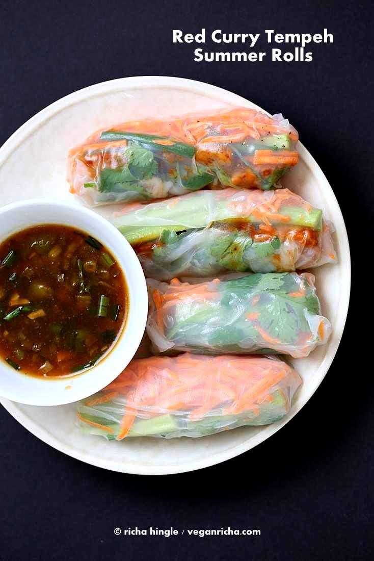 Red Curry Tempeh Summer Rolls