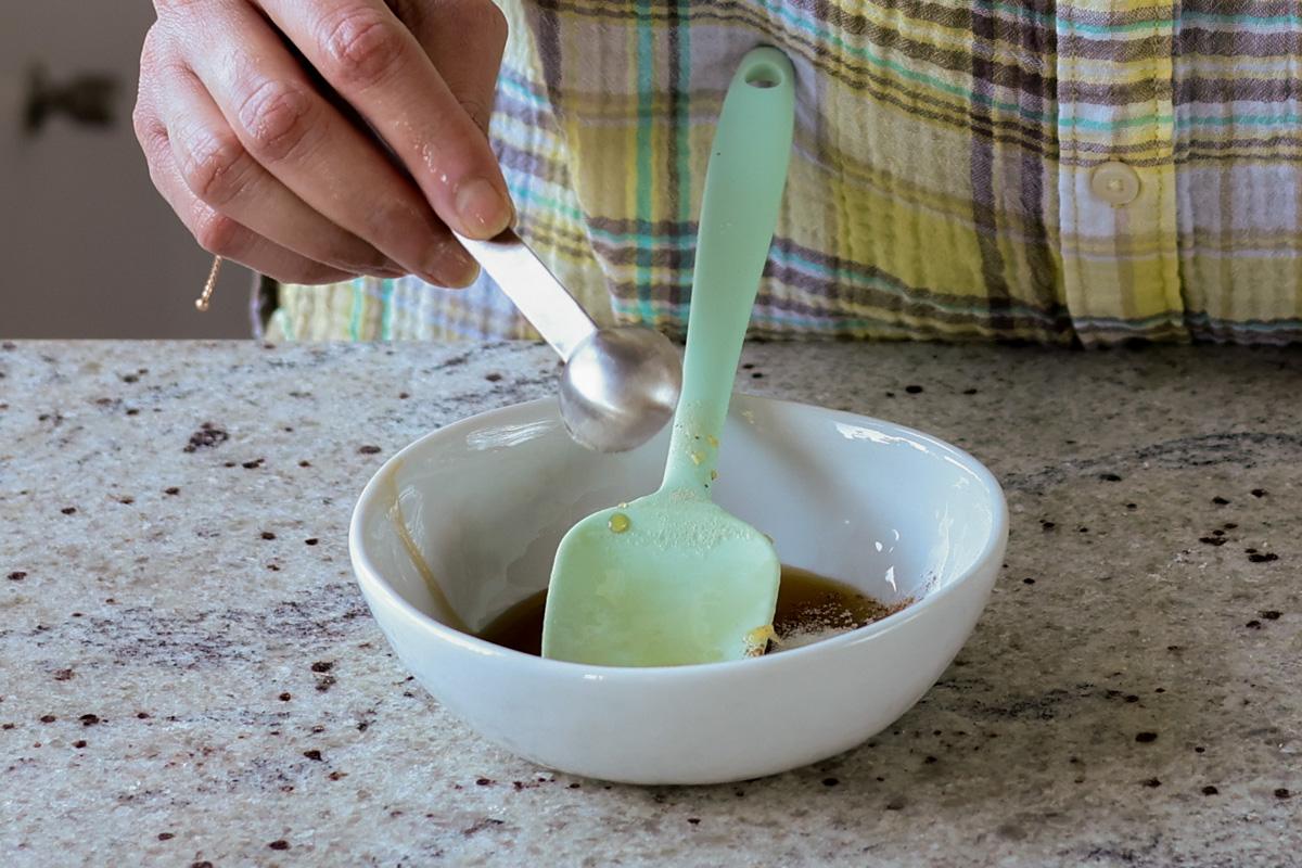 making the maple syrup mixture