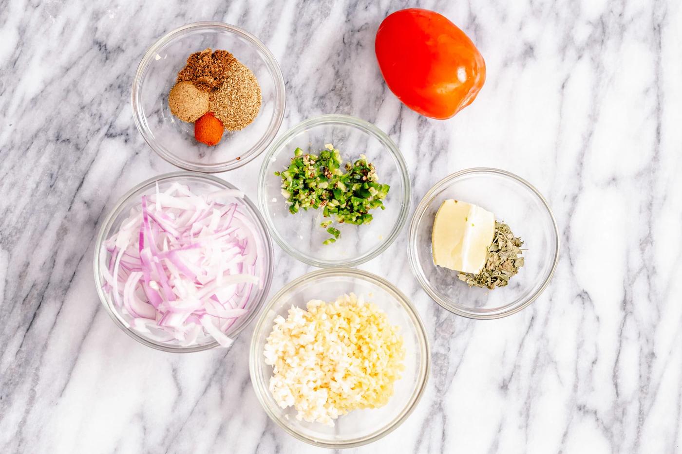 ingredients needed for making vegan aloo gobi