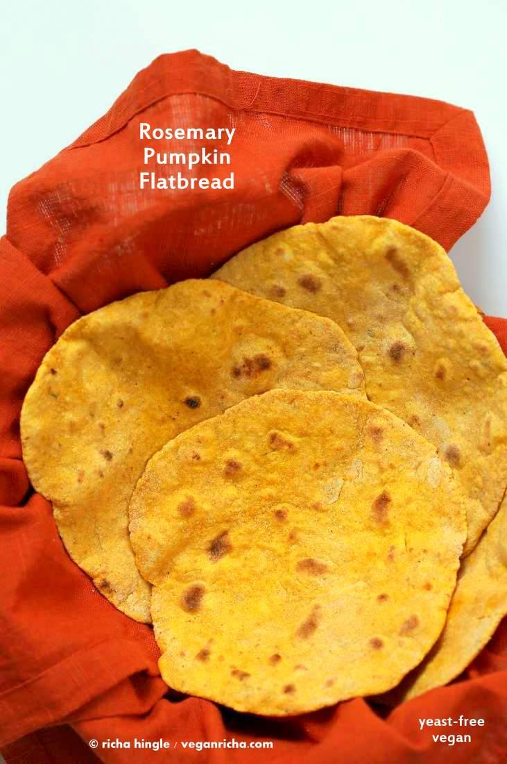 Rosemary Pumpkin Flatbread. Yeast-free