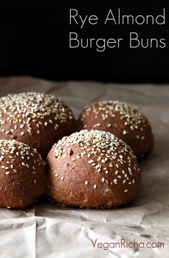Rye Almond Sandwich Bread and Burger Buns. Vegan Recipe
