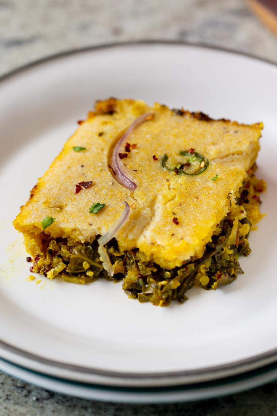 Saag Cornbread Casserole