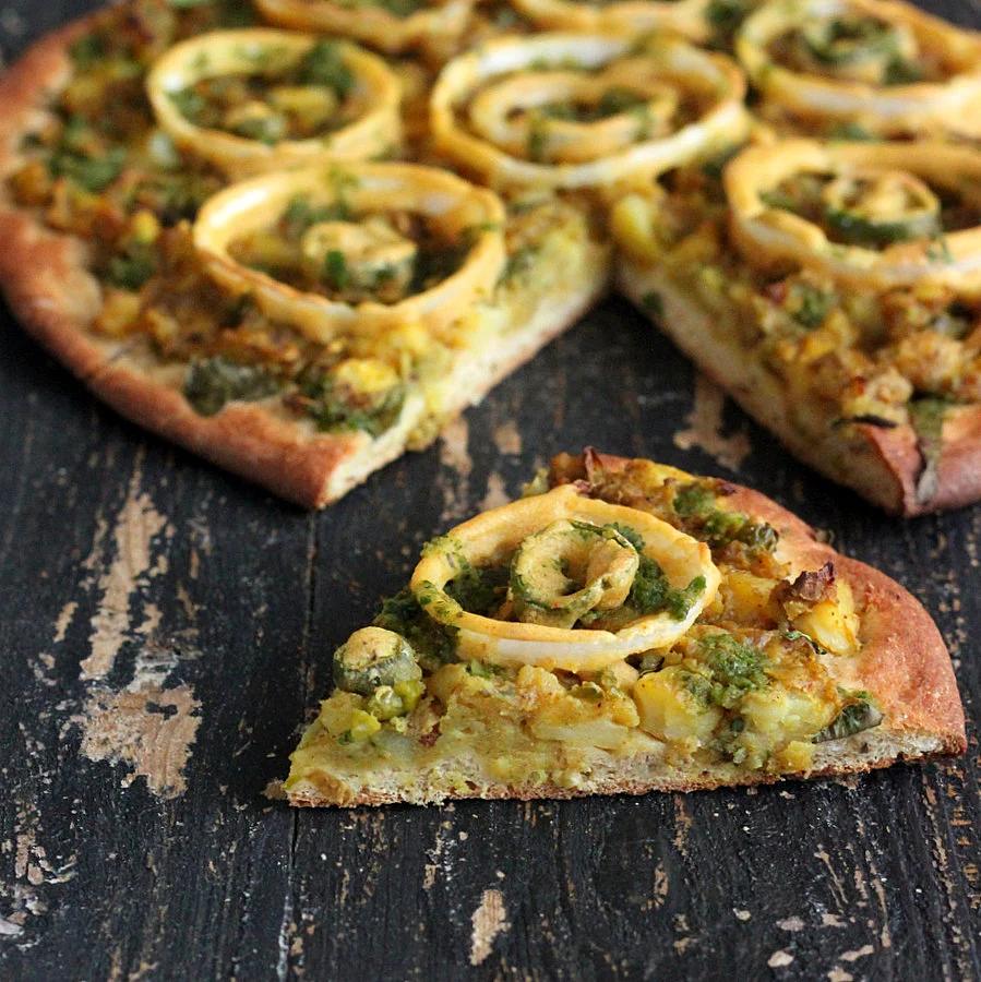 Vegan Samosa Pizza