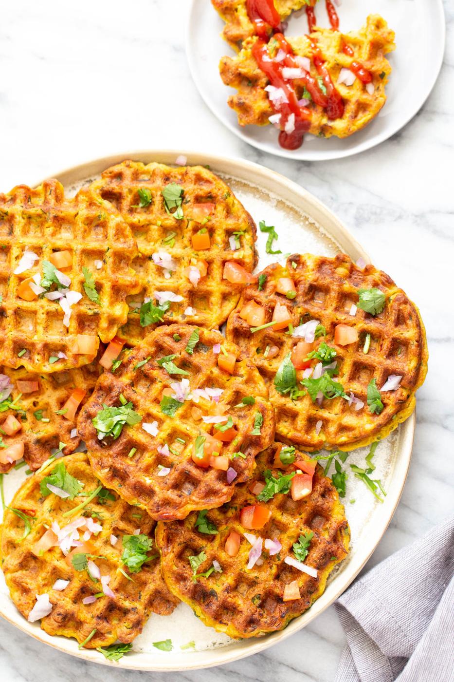 Savory Chickpea Flour Waffles – Pakora Waffles