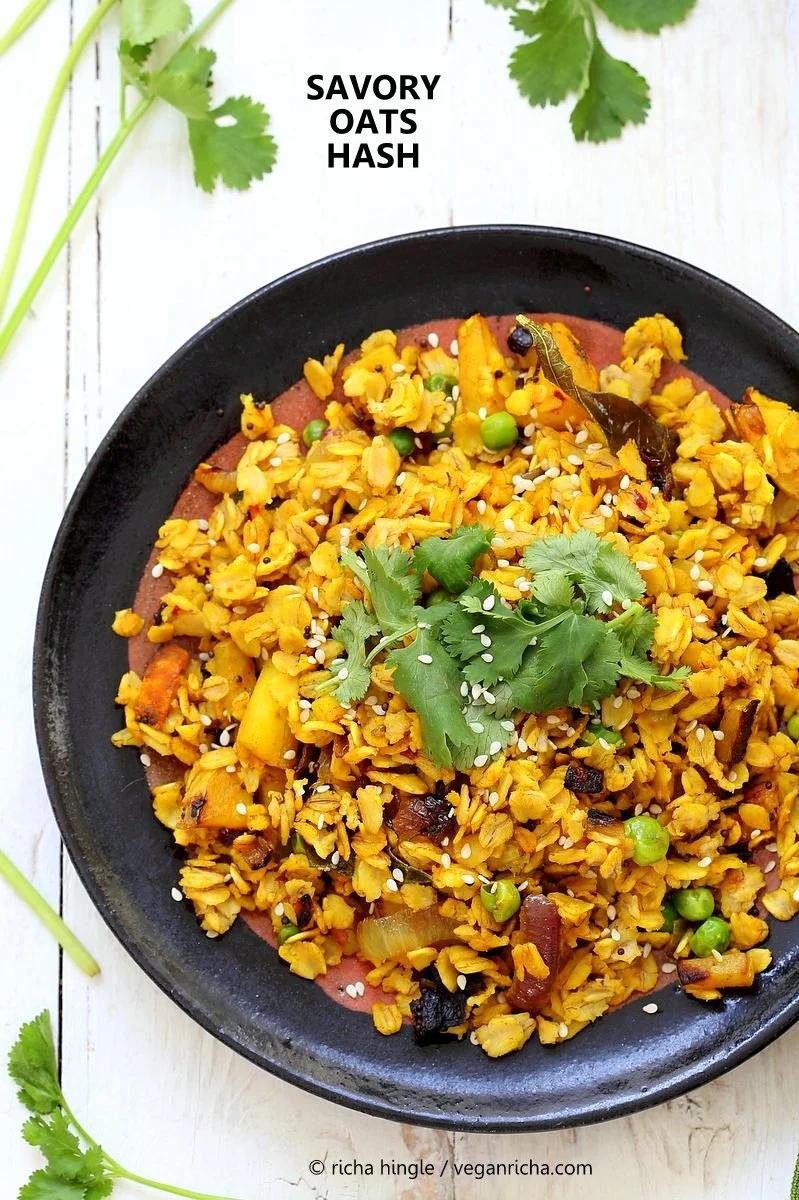 Savory Oats Hash – Indian Oats Poha Upma