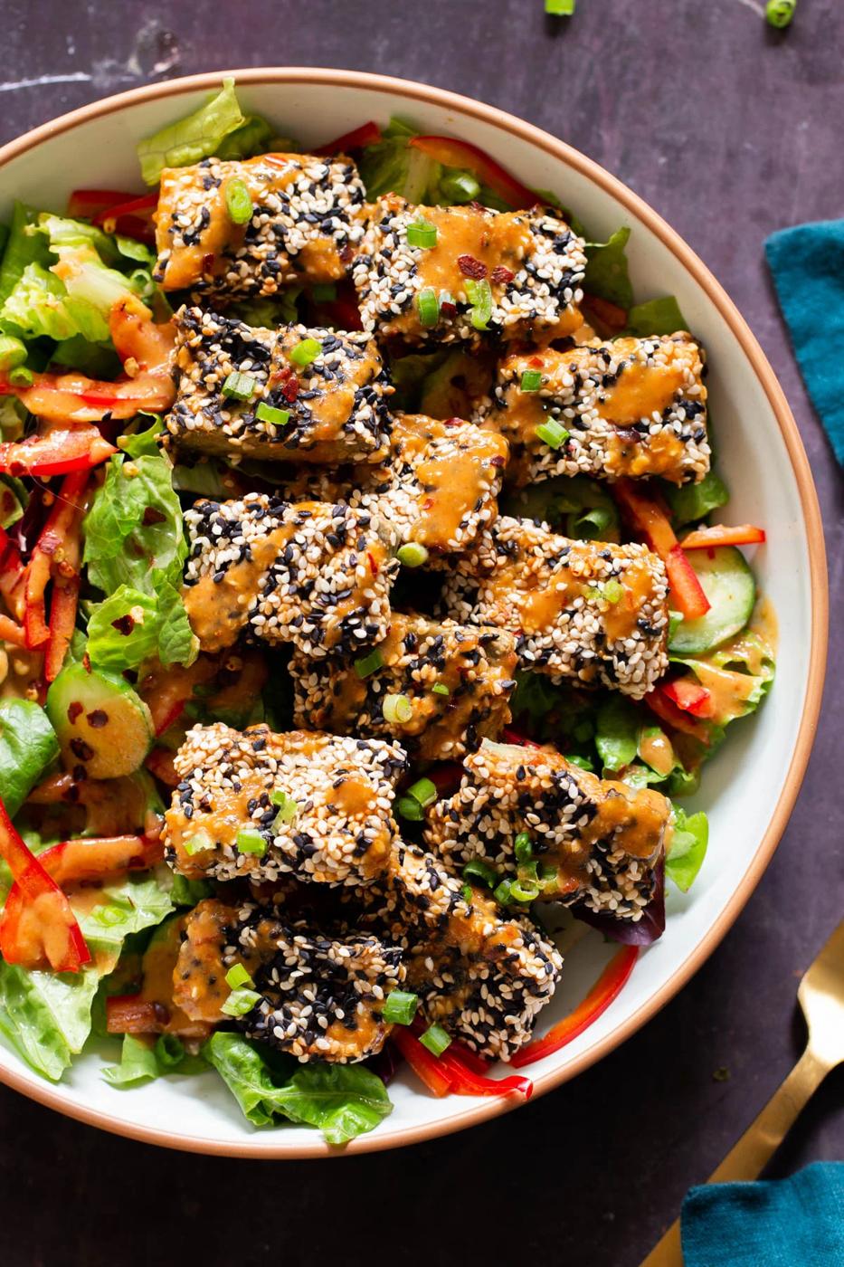Sesame Crusted Tofu Bowls