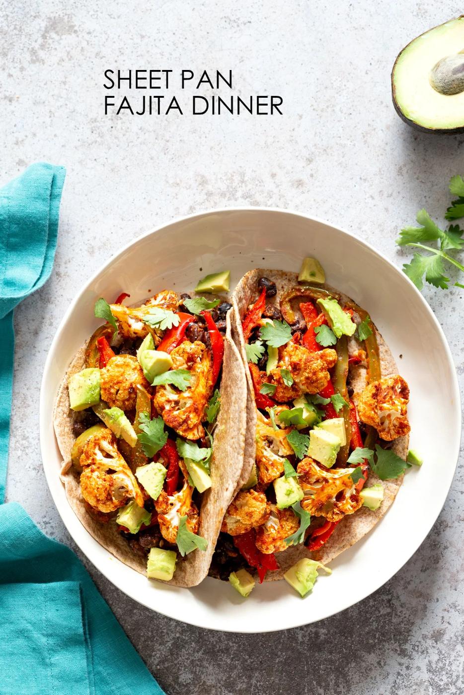 Vegan Sheet Pan Fajitas Dinner with Chipotle Garlic Sauce – Tacos or Bowl