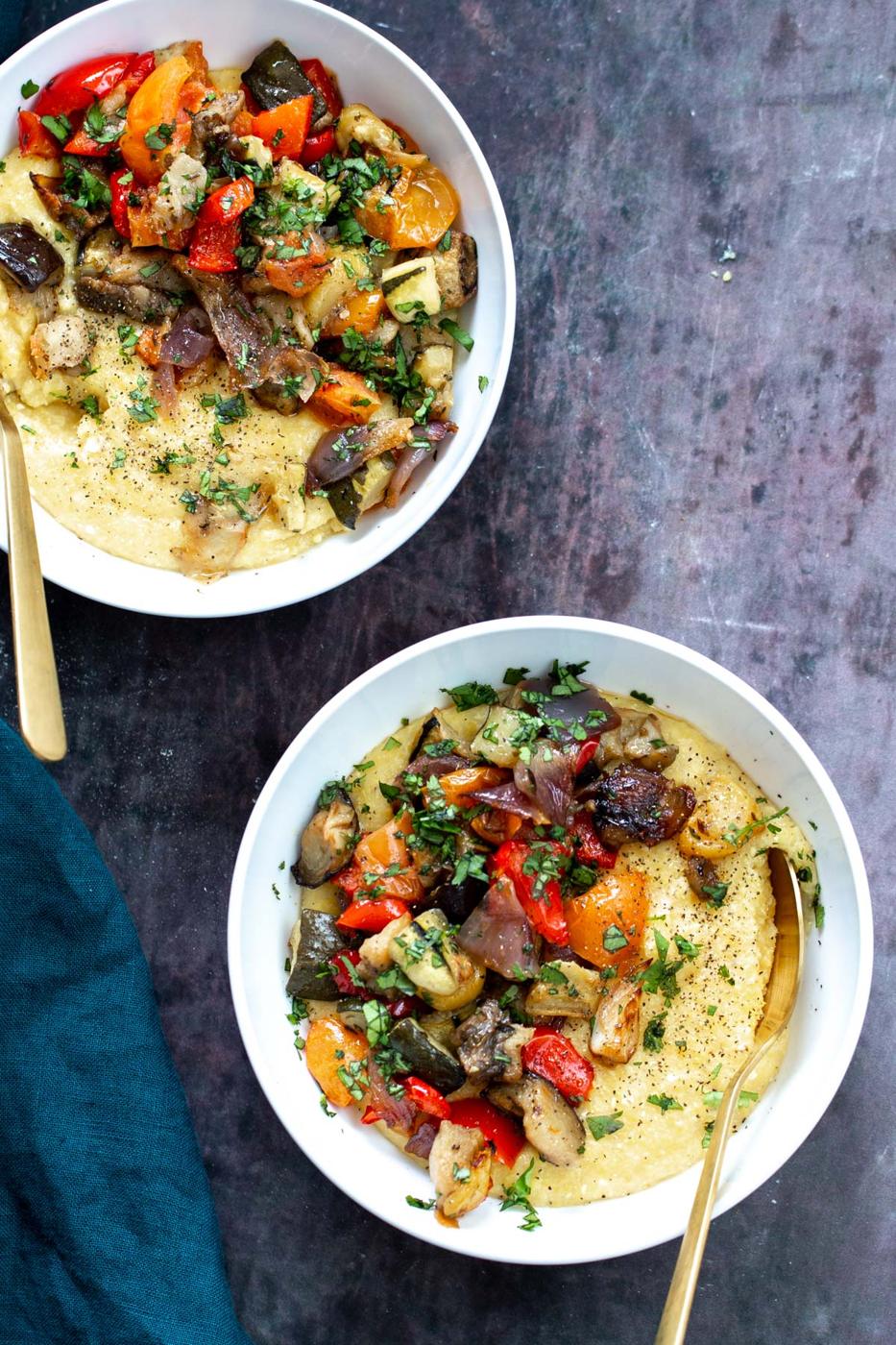 Sheet Pan Ratatouille with Polenta