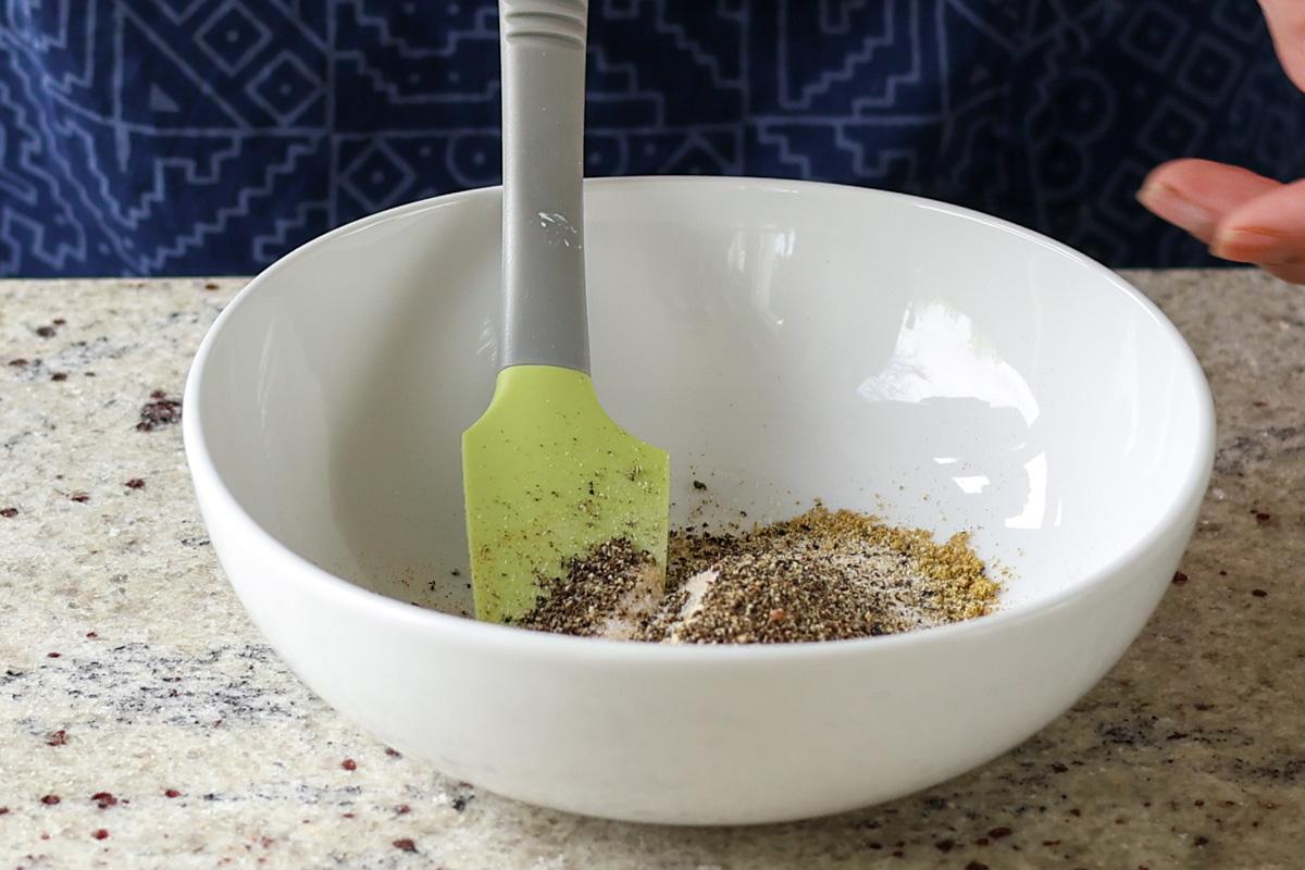 mixing the spices