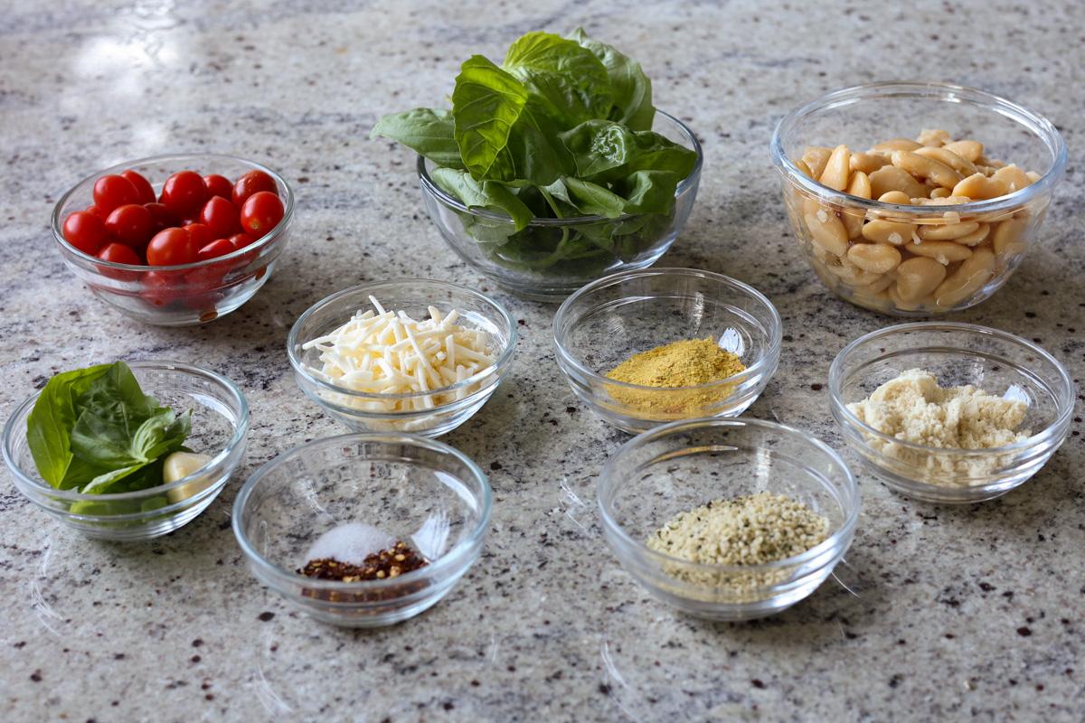 Sicilian pesto sauce butter beans ingredients