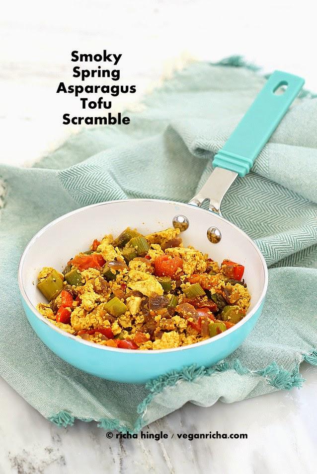 Smoky Asparagus Tofu Scramble. Spring Vegan Glutenfree Recipe
