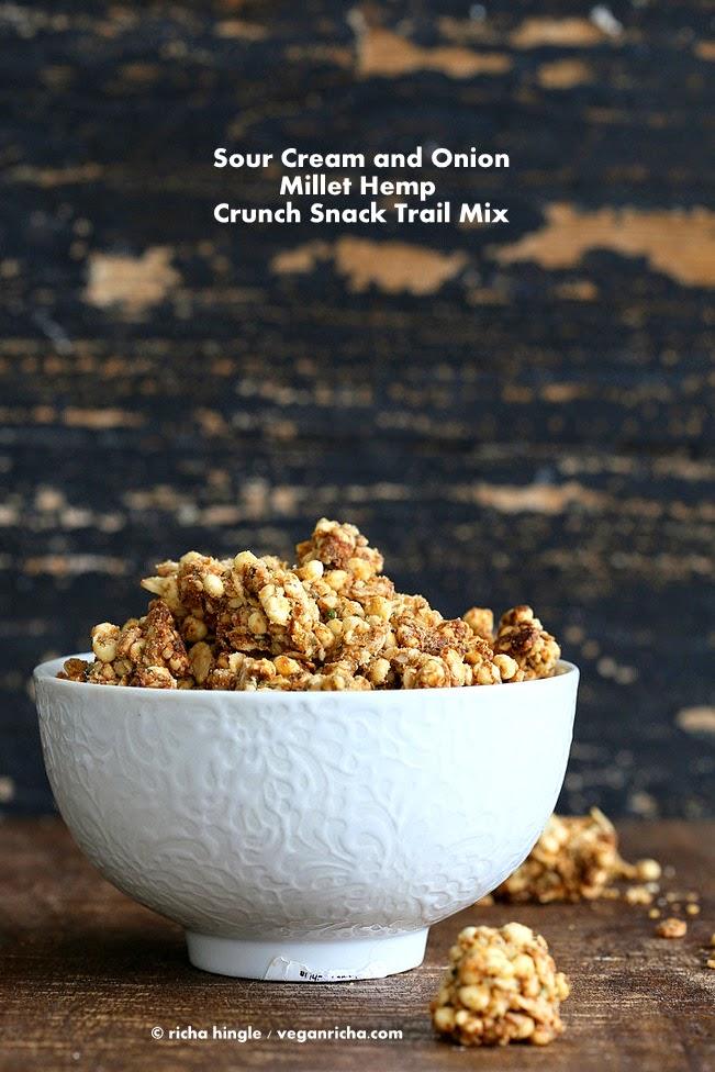 Sour Cream & Onion Hemp Millet Crunch Snack/Granola. Gluten-free Vegan Recipe