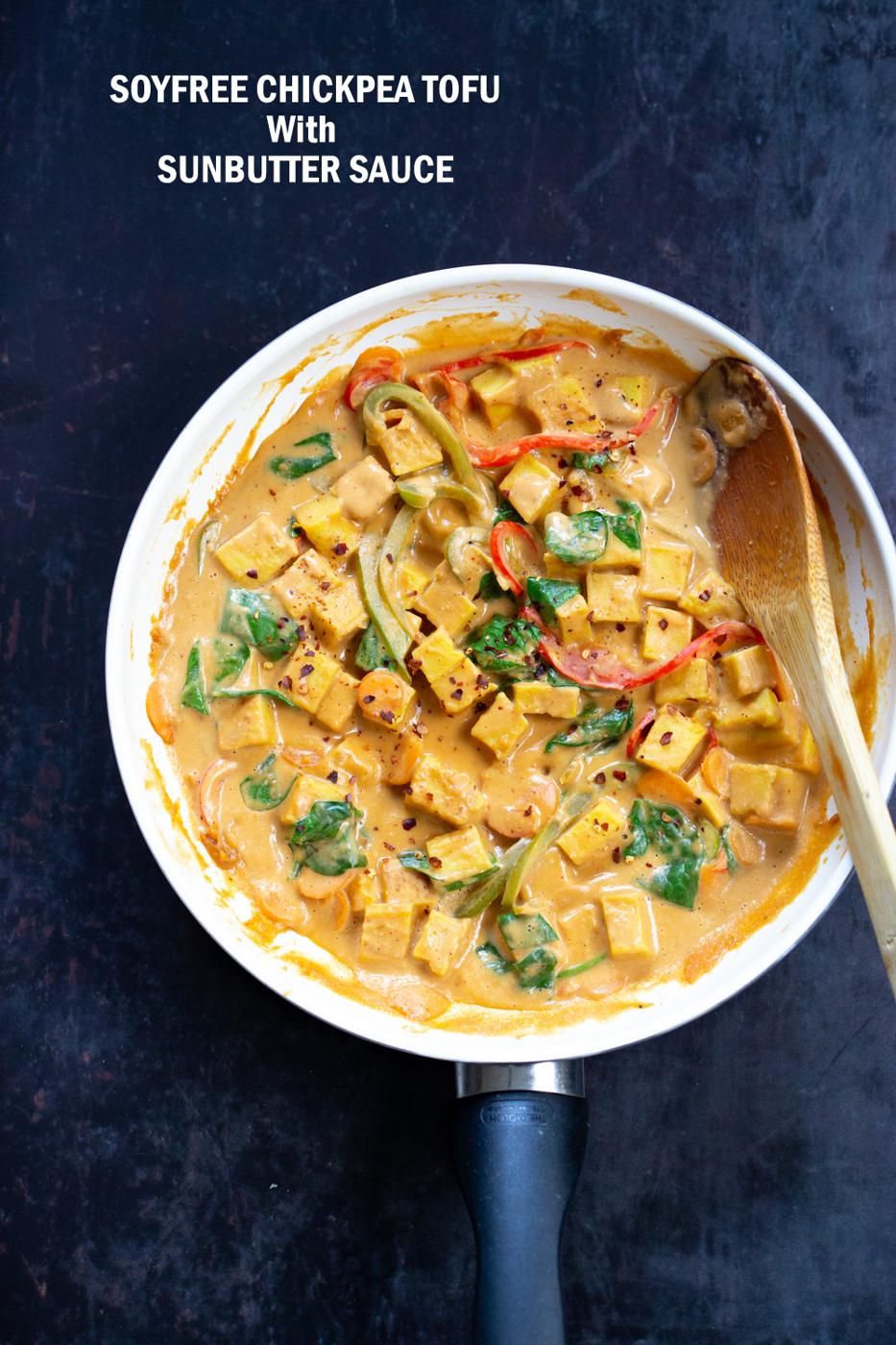 Soy-free Tofu Stir fry with Sunbutter Sauce (Nutfree Peanut Sauce)