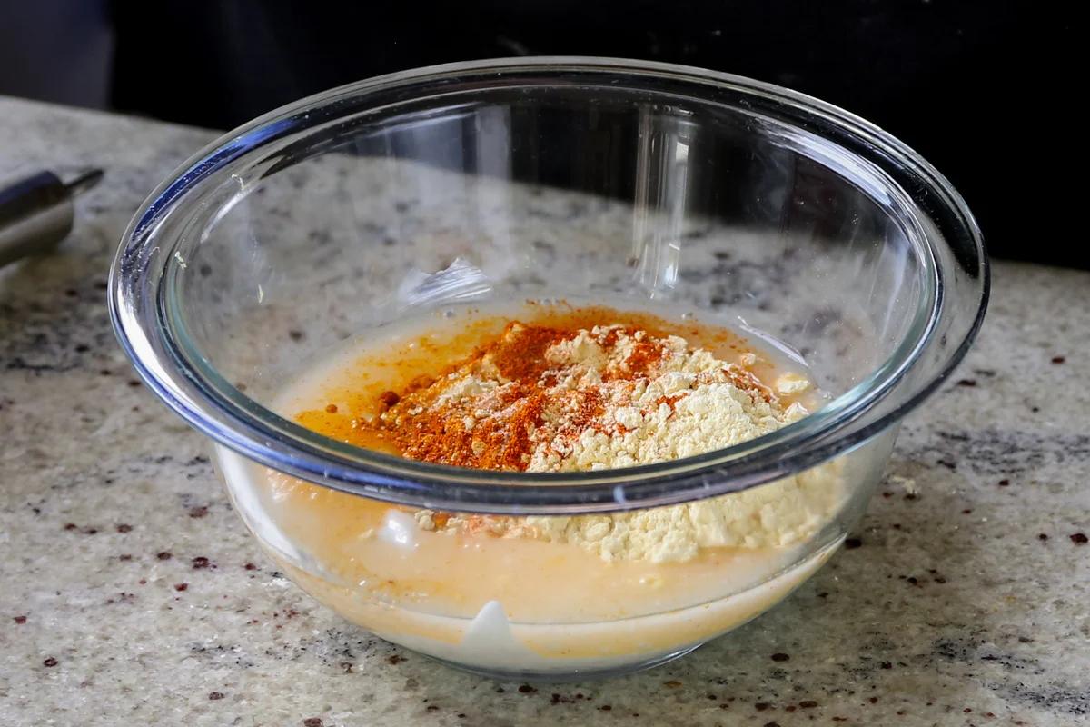 curry sauce ingredients in the bowl before mixing