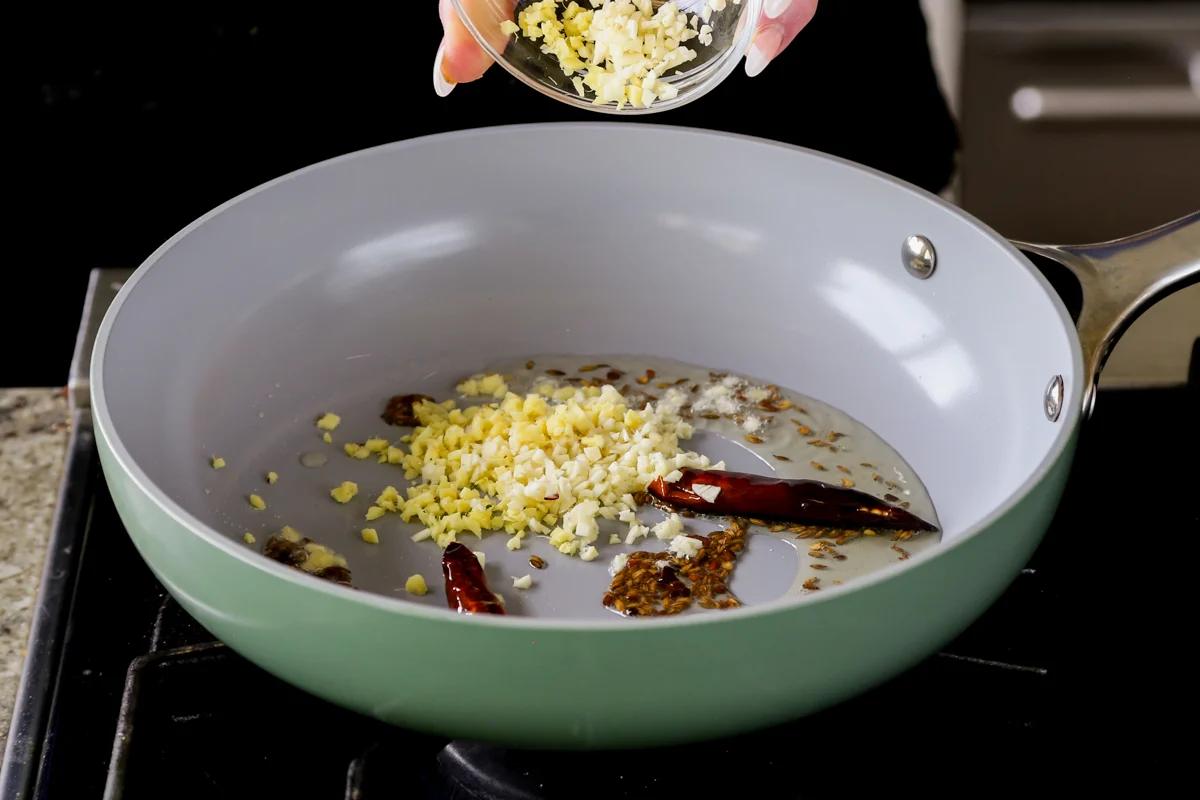 adding aromatics to the pan