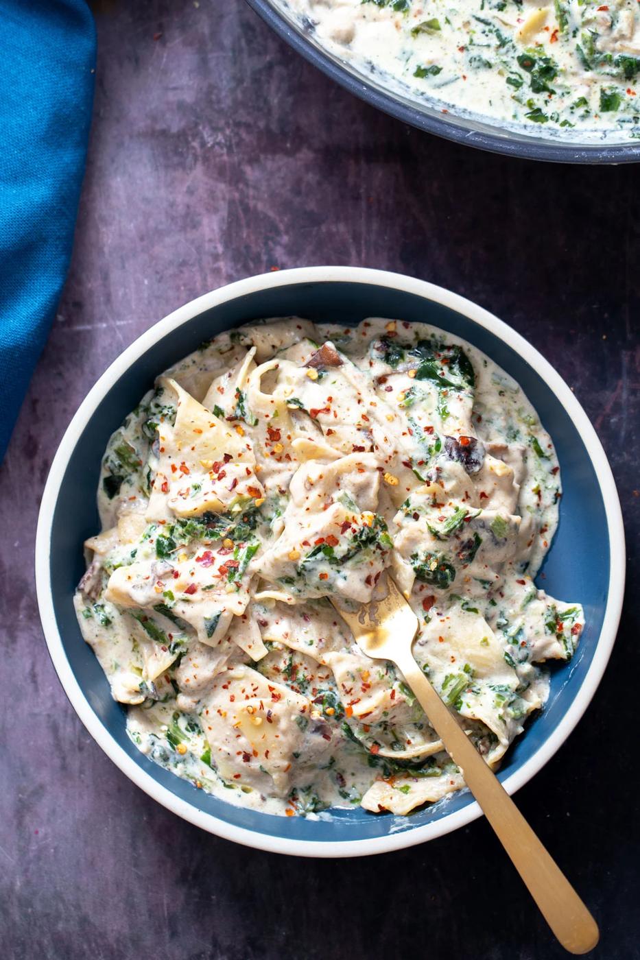 Spinach Alfredo Skillet Lasagna