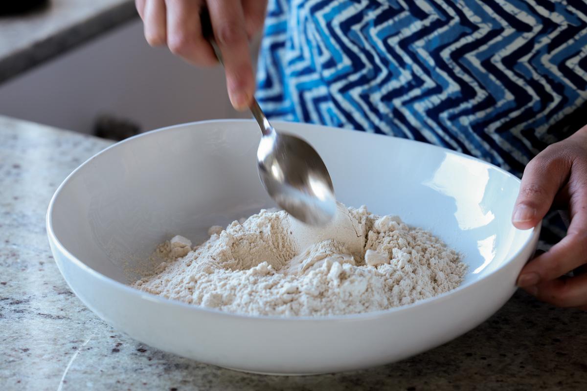 mixing the dry ingredients