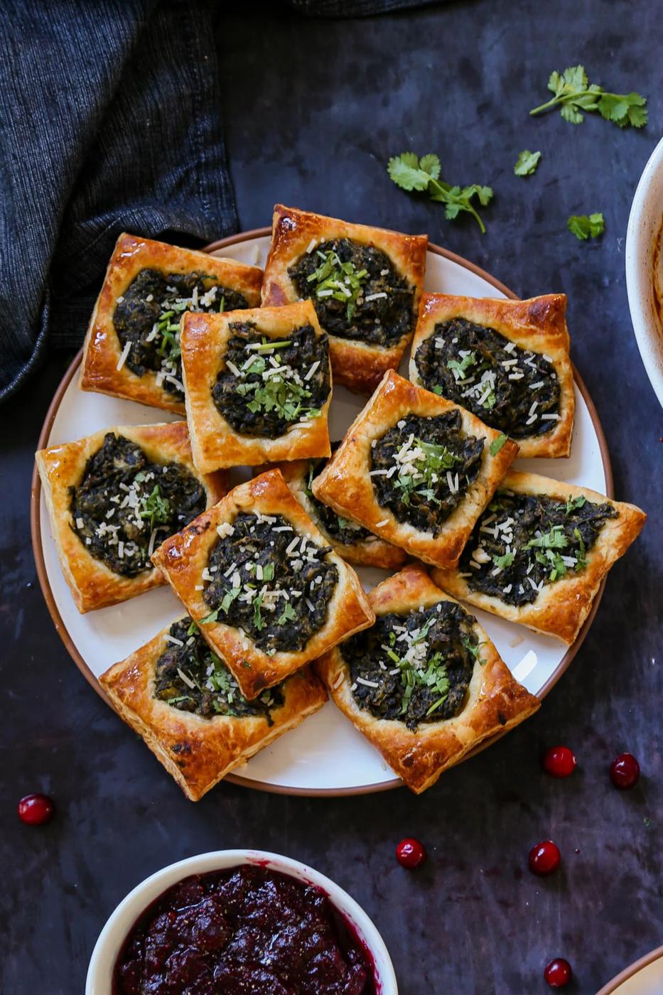 Indian-Spiced Spinach Puff Pastry (soy-free and nut-free options)