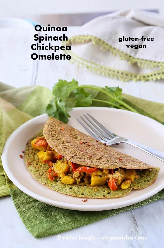 Spinach Quinoa Chickpea Omelette Vegan Soyfree Glutenfree Recipe